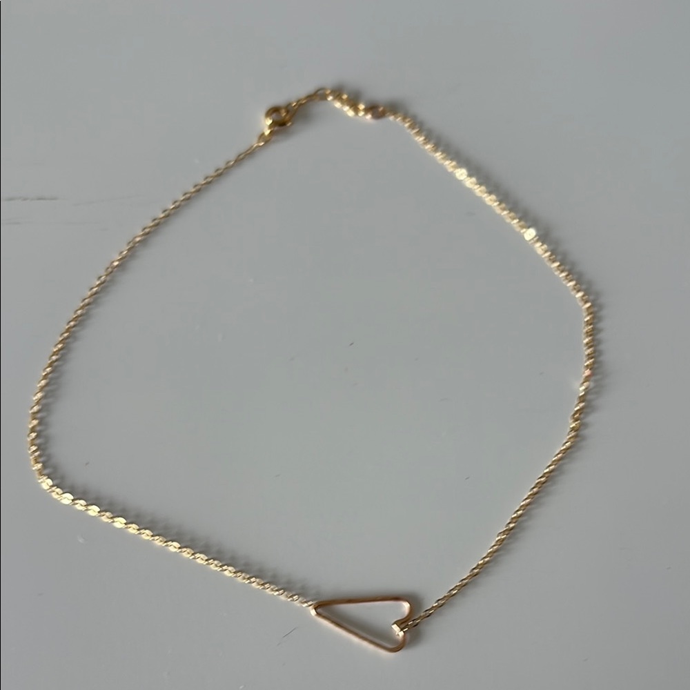 Hammered gold heart choker necklace by James Michelle